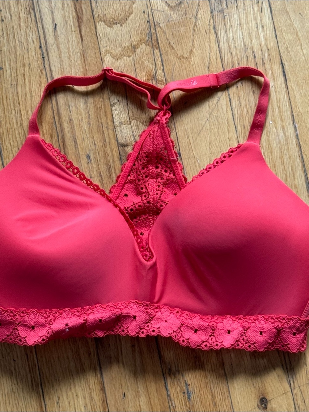 aerie Hot Pink Lace Racerback Wireless Bralette